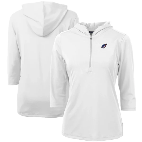 Arizona cardinals cutter buck womens virtue eco pique 34 sleeve half zip pullover hoodie White