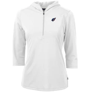 Arizona cardinals cutter buck womens virtue eco pique 34 sleeve half zip pullover hoodie White S