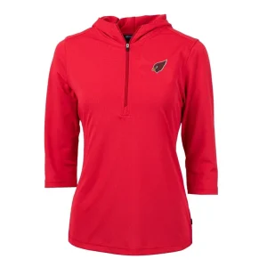 Arizona cardinals cutter buck womens virtue eco pique half zip 34 sleeve pullover hoodie cardinal Cardinal