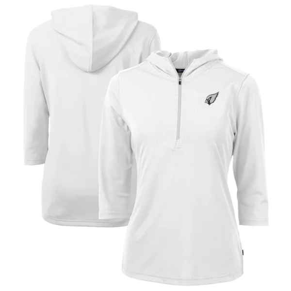Arizona cardinals cutter buck womens virtue eco pique recycled dry tec 34 sleeve half zip hoodie White