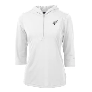 Arizona cardinals cutter buck womens virtue eco pique recycled dry tec 34 sleeve half zip hoodie White S