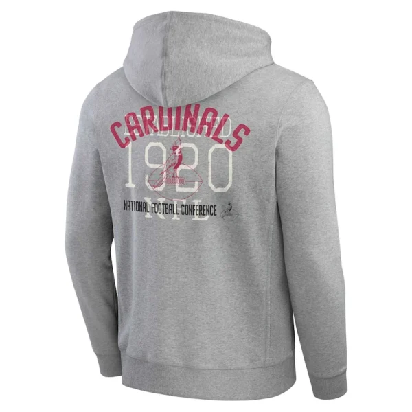 Arizona cardinals darius rucker collection by achopeca vintage stripe full zip hoodie Heather gray L