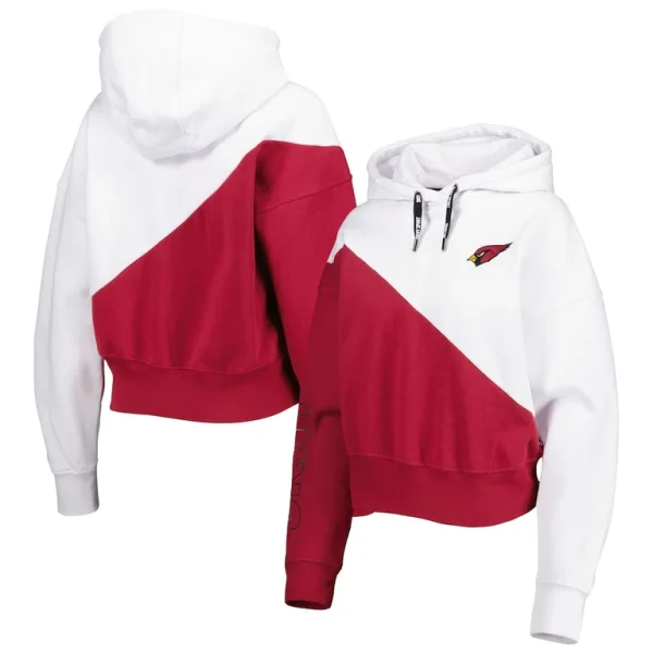 Arizona cardinals dkny sport womens bobbi color blocked pullover hoodie Whitecardinal