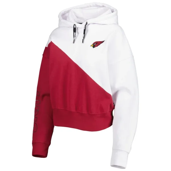 Arizona cardinals dkny sport womens bobbi color blocked pullover hoodie Whitecardinal M