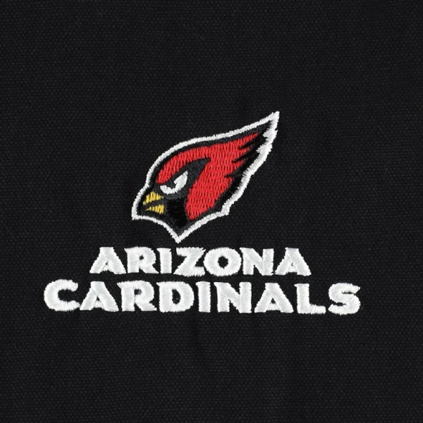 Arizona cardinals dunbrooke big tall dakota canvas hoodie full zip jacket Black LT