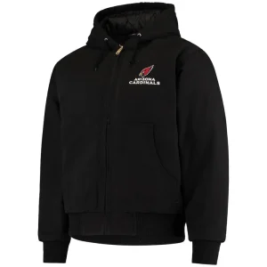 Arizona cardinals dunbrooke dakota cotton canvas hooded jacket Black M