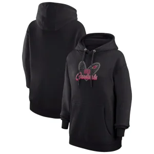 Arizona cardinals g iii 4her by carl banks womens animal print heart team graphic fleece tri blend pullover hoodie Black