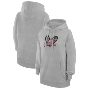 Arizona cardinals g iii 4her by carl banks womens animal print heart team graphic fleece tri blend pullover hoodie Heather gray