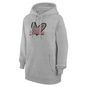 Arizona cardinals g iii 4her by carl banks womens animal print heart team graphic fleece tri blend pullover hoodie Heather gray S