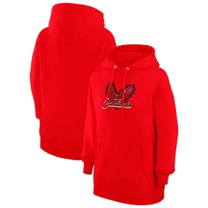 Arizona cardinals g iii 4her by carl banks womens animal print heart team graphic fleece tri blend pullover hoodie cardinal Cardinal