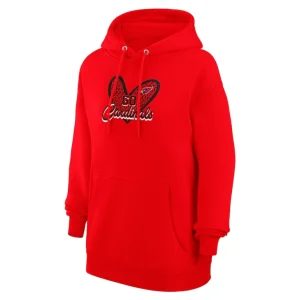 Arizona cardinals g iii 4her by carl banks womens animal print heart team graphic fleece tri blend pullover hoodie cardinal Cardinal S