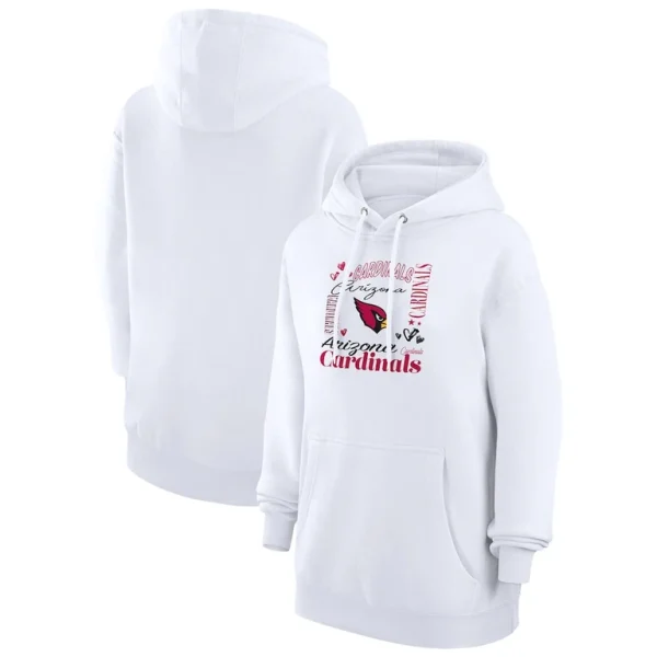 Arizona cardinals g iii 4her by carl banks womens collage graphic fleece pullover hoodie White