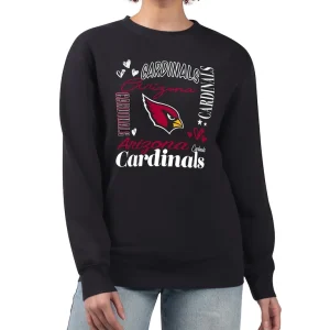 Arizona cardinals g iii 4her by carl banks womens collage graphic fleece pullover sweatshirt Black