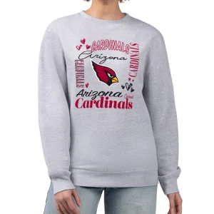 Arizona cardinals g iii 4her by carl banks womens collage graphic fleece pullover sweatshirt Heather gray