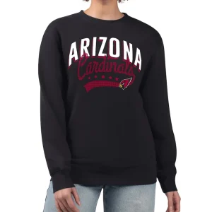Arizona cardinals g iii 4her by carl banks womens filigree logo graphic fleece pullover sweatshirt Black