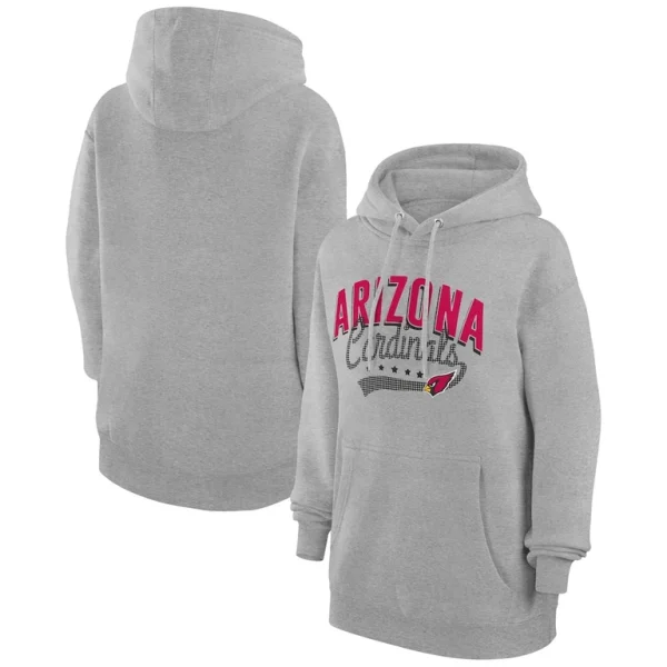 Arizona cardinals g iii 4her by carl banks womens filigree logo pullover hoodie heather gray Cardinal