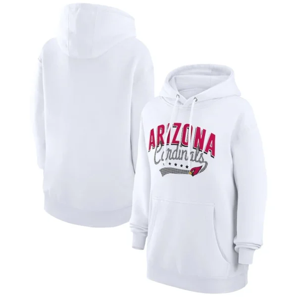 Arizona cardinals g iii 4her by carl banks womens filigree logo pullover hoodie – white Cardinal
