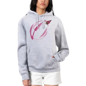 Arizona cardinals g iii 4her by carl banks womens football logo fleece pullover hoodie Heather gray