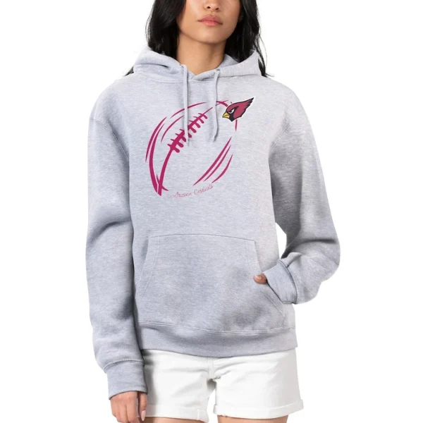 Arizona cardinals g iii 4her by carl banks womens football logo fleece pullover hoodie Heather gray