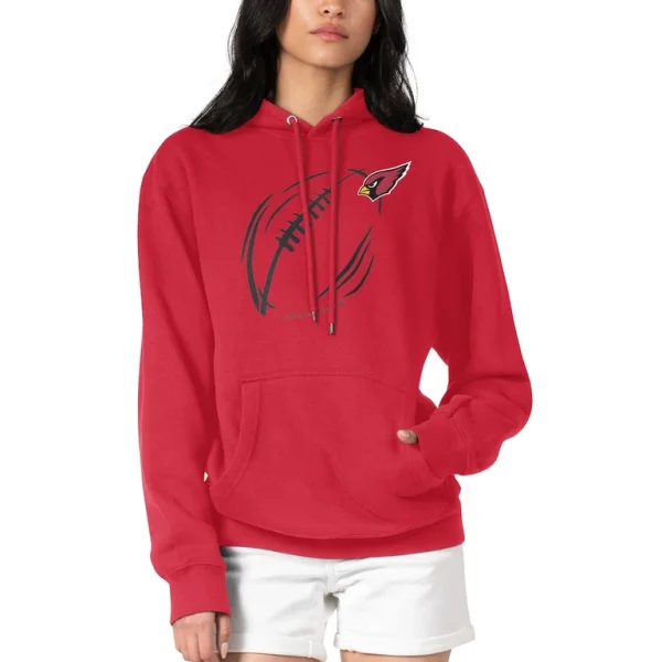 Arizona cardinals g iii 4her by carl banks womens football logo fleece pullover hoodie Red