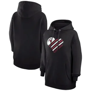 Arizona cardinals g iii 4her by carl banks womens heart graphic fleece pullover hoodie Black