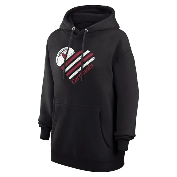 Arizona cardinals g iii 4her by carl banks womens heart graphic fleece pullover hoodie Black S