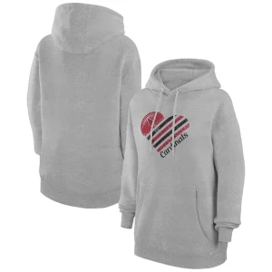 Arizona cardinals g iii 4her by carl banks womens heart graphic fleece pullover hoodie Heather gray