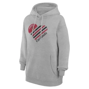 Arizona cardinals g iii 4her by carl banks womens heart graphic fleece pullover hoodie Heather gray S