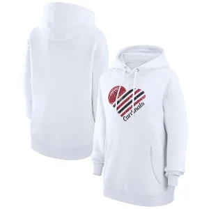 Arizona cardinals g iii 4her by carl banks womens heart graphic fleece pullover hoodie White