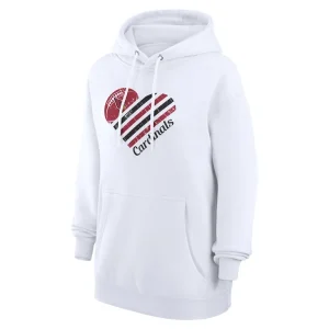 Arizona cardinals g iii 4her by carl banks womens heart graphic fleece pullover hoodie White S