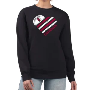 Arizona cardinals g iii 4her by carl banks womens heart graphic fleece pullover sweatshirt Black
