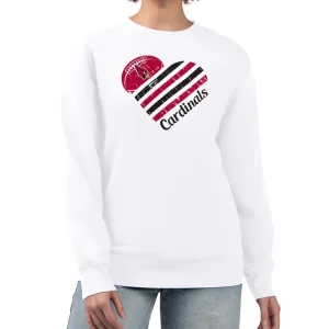 Arizona cardinals g iii 4her by carl banks womens heart graphic fleece pullover sweatshirt White