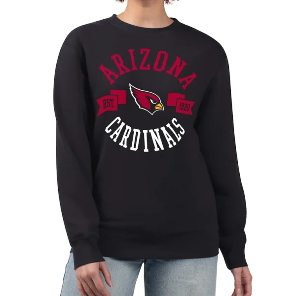 Arizona cardinals g iii 4her by carl banks womens large team graphic fleece pullover sweatshirt Black
