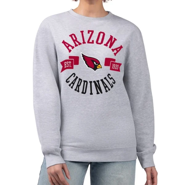 Arizona cardinals g iii 4her by carl banks womens large team graphic fleece pullover sweatshirt Heather gray