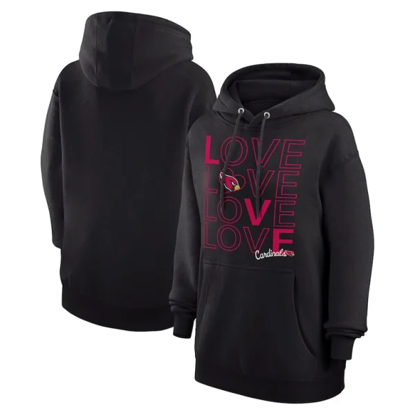 Arizona cardinals g iii 4her by carl banks womens love graphic pullover hoodie Black