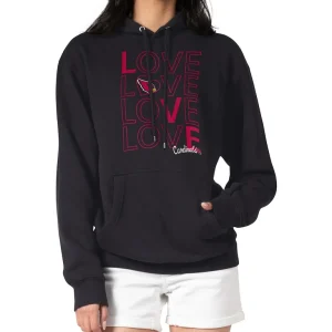 Arizona cardinals g iii 4her by carl banks womens love graphic pullover hoodie Black L