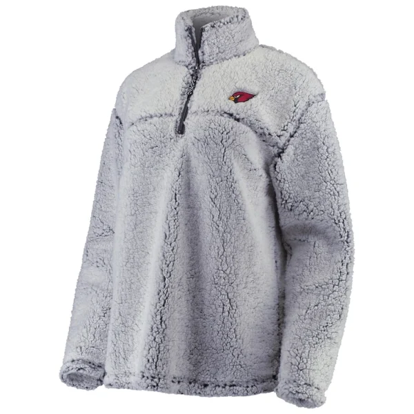 Arizona cardinals g iii 4her by carl banks womens sherpa quarter zip pullover jacket Gray M