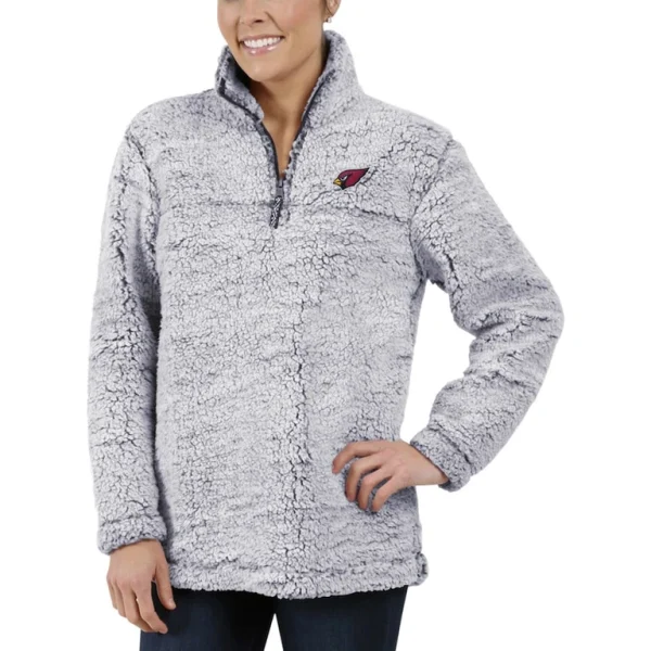 Arizona cardinals g iii 4her by carl banks womens sherpa quarter zip pullover jacket Gray XL