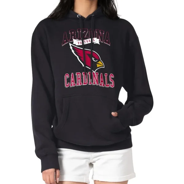 Arizona cardinals g iii 4her by carl banks womens team logo graphic fleece tri blend pullover hoodie Black L