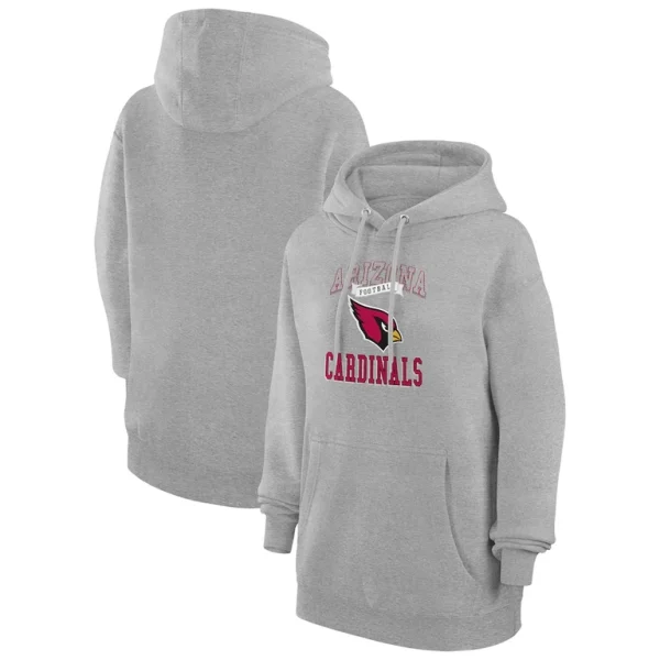 Arizona cardinals g iii 4her by carl banks womens team logo graphic fleece tri blend pullover hoodie Heather gray