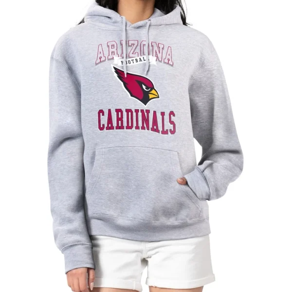 Arizona cardinals g iii 4her by carl banks womens team logo graphic fleece tri blend pullover hoodie Heather gray L