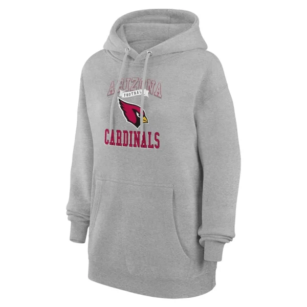 Arizona cardinals g iii 4her by carl banks womens team logo graphic fleece tri blend pullover hoodie Heather gray S