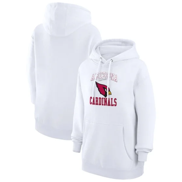 Arizona cardinals g iii 4her by carl banks womens team logo graphic fleece tri blend pullover hoodie White