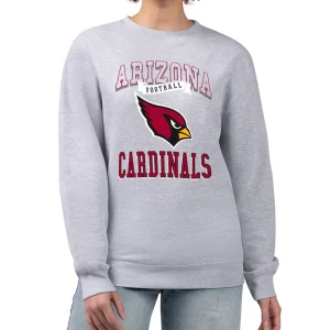 Arizona cardinals g iii 4her by carl banks womens team logo graphic tri blend pullover sweatshirt Heather gray