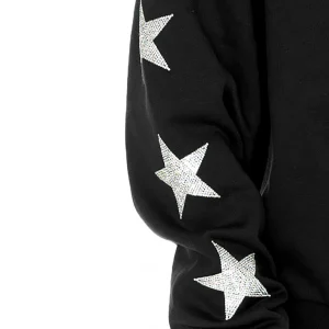 Arizona cardinals gameday couture womens rhinestone star sleeve settle the score tri blend pullover Black L