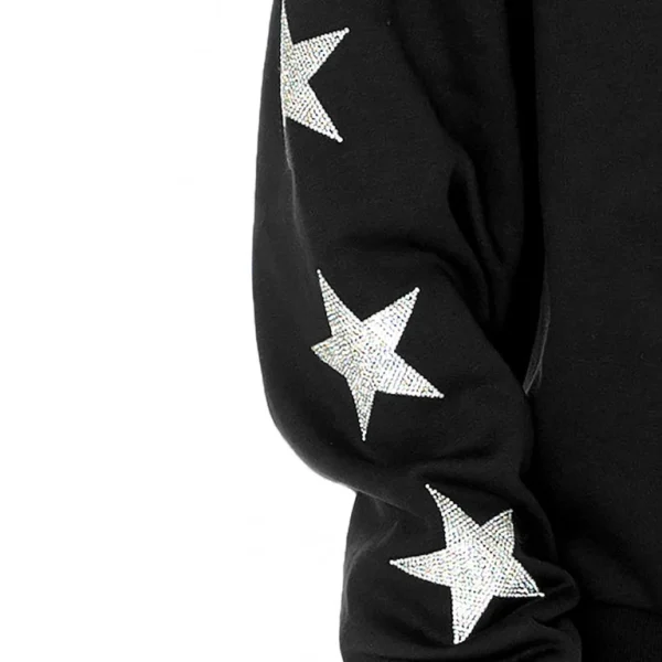 Arizona cardinals gameday couture womens rhinestone star sleeve settle the score tri blend pullover Black L