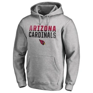 Arizona cardinals iconic collection fade out pullover hoodie Ash M
