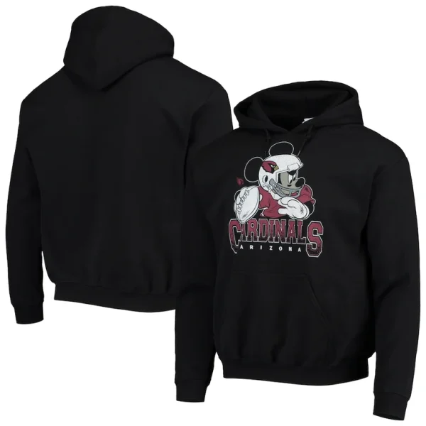 Arizona cardinals junk food disney mickey quarterback pullover hoodie Black