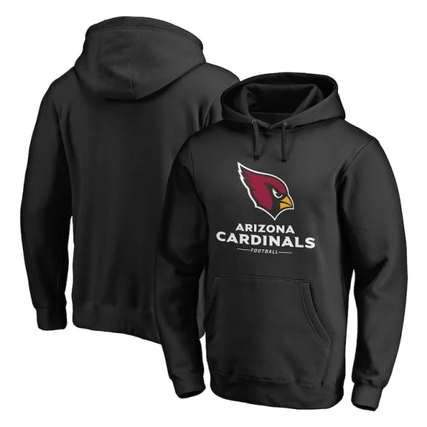 Arizona cardinals logo team lockup fitted pullover hoodie Black