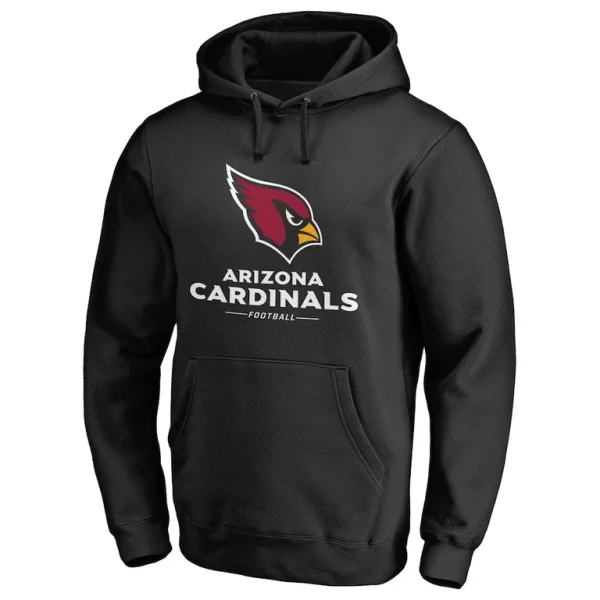 Arizona cardinals logo team lockup fitted pullover hoodie Black M